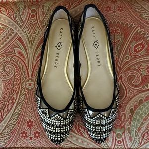 Kate Perry Black and Gold Flats size 7